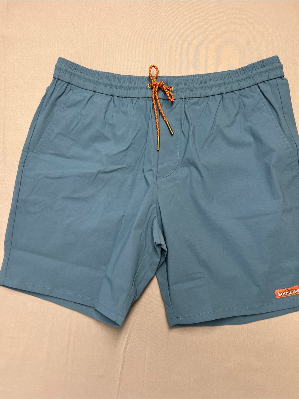 Moosejaw Men's Teal Swim Trunks with Orange Drawcord